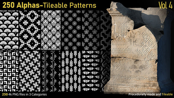 250 Tileable Alpha Patterns Vol.4