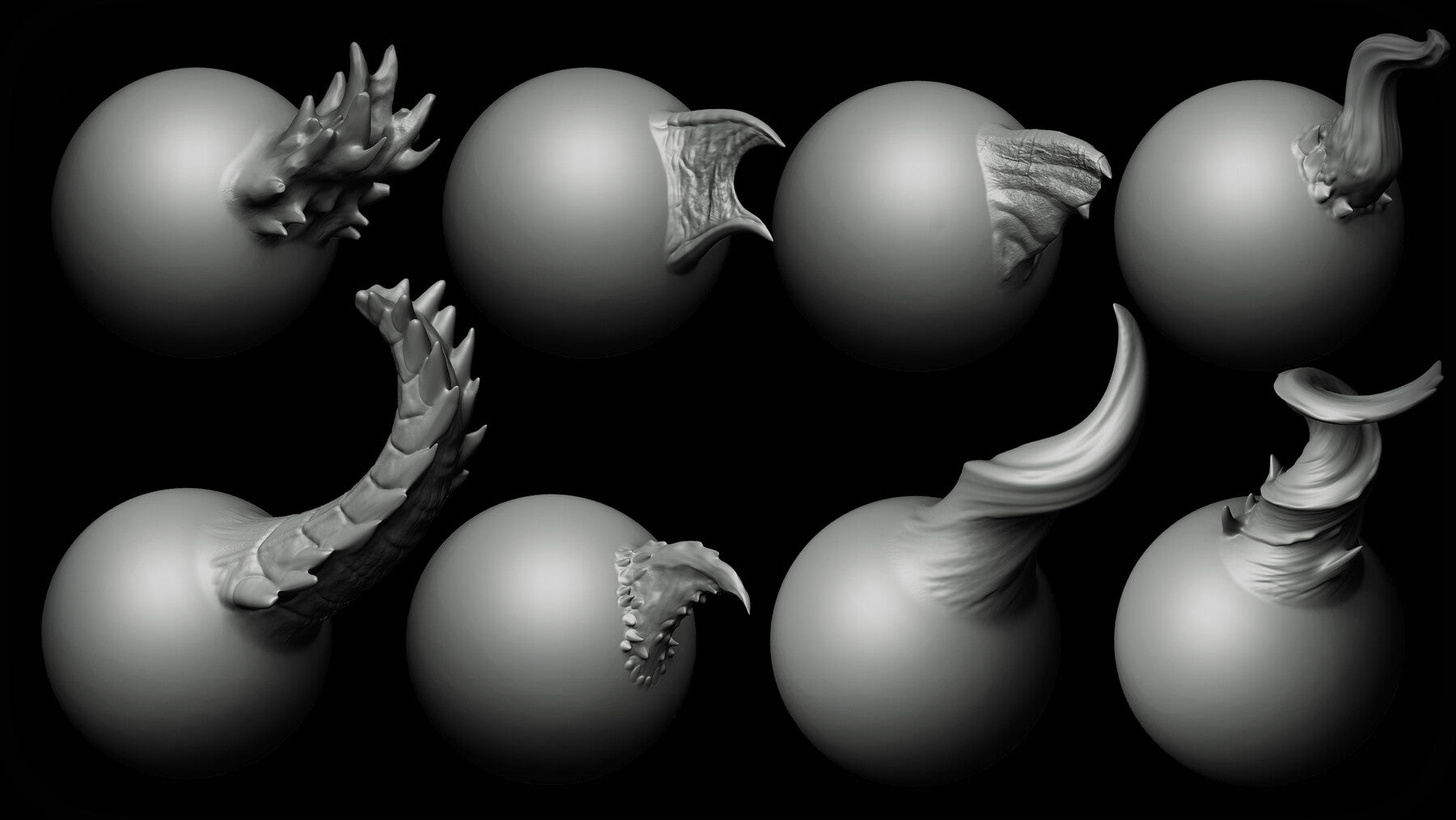 Zbrush + Blender - 40 Dragon VDM Brush Part 2