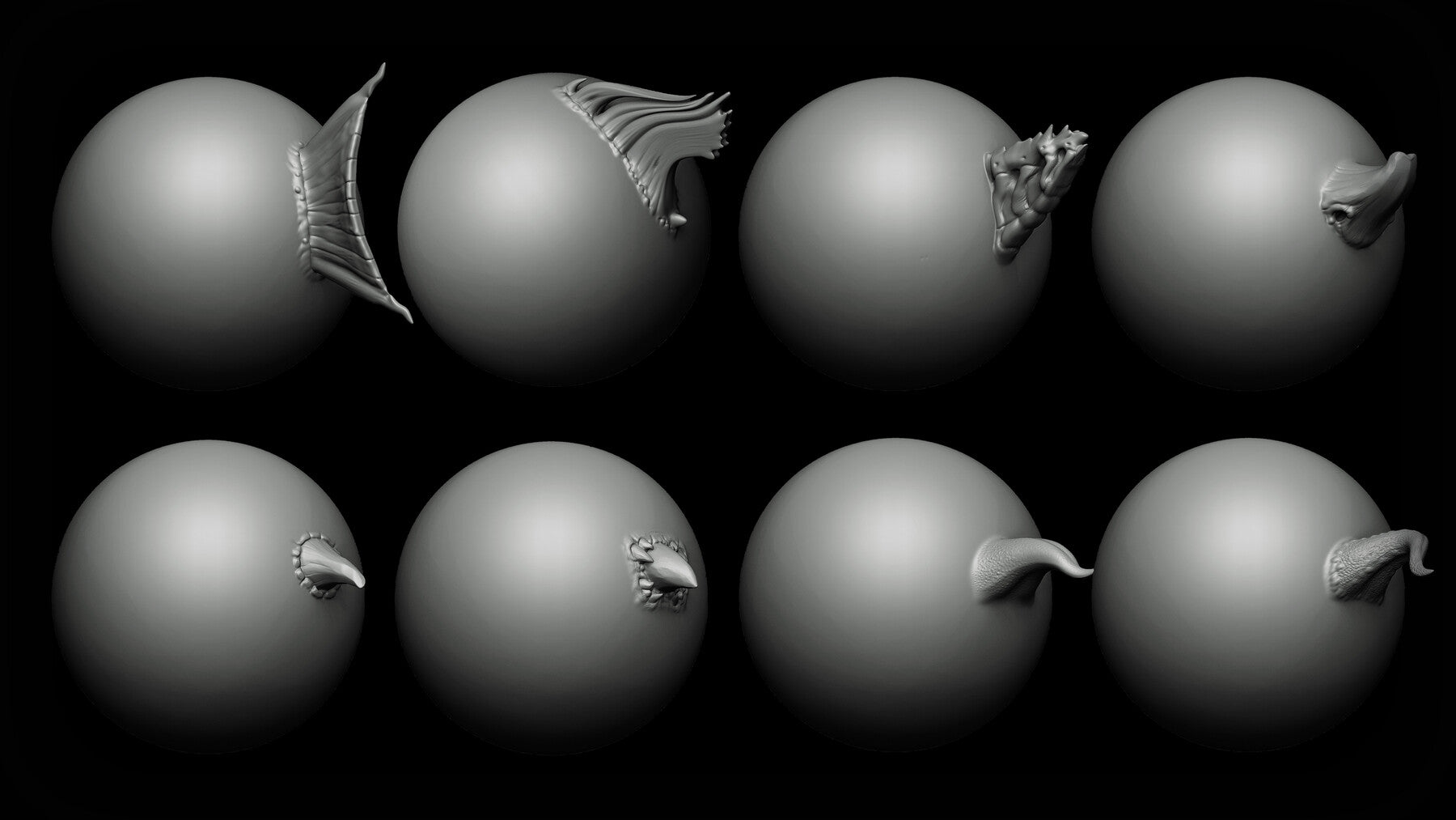 Zbrush + Blender - 40 Dragon VDM Brush Part 2