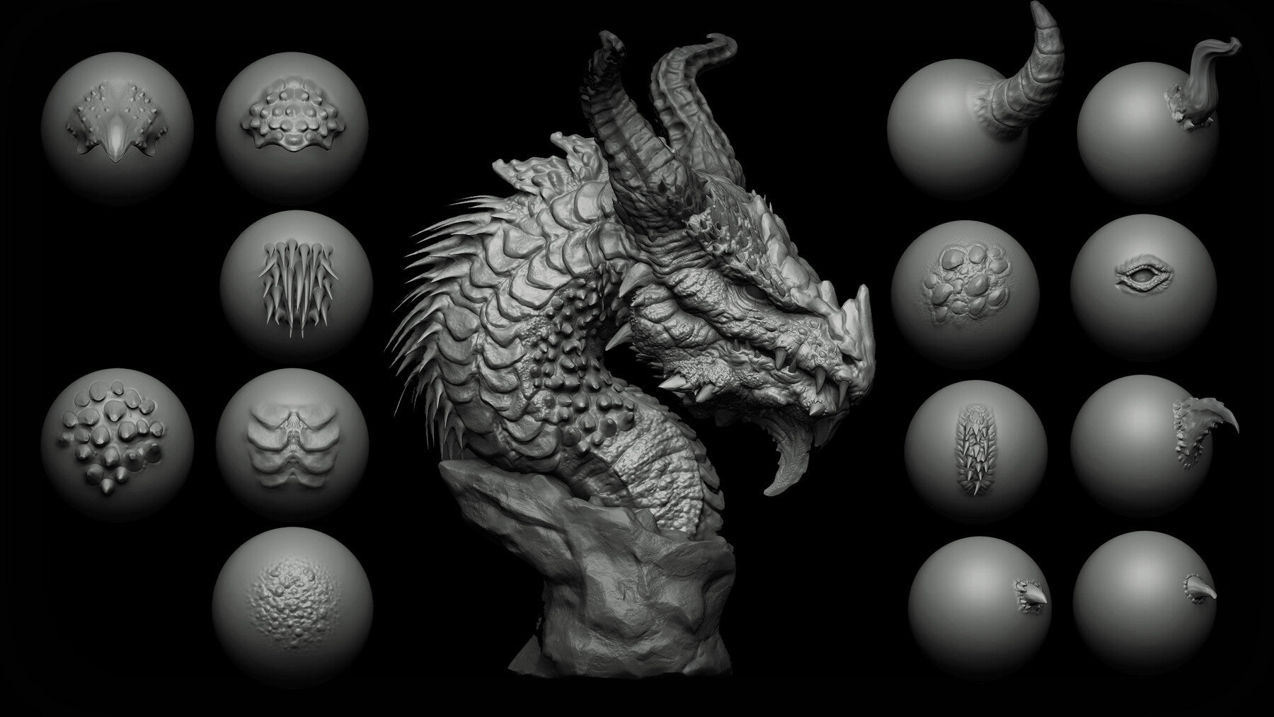 Zbrush + Blender - 40 Dragon VDM Brush Part 2