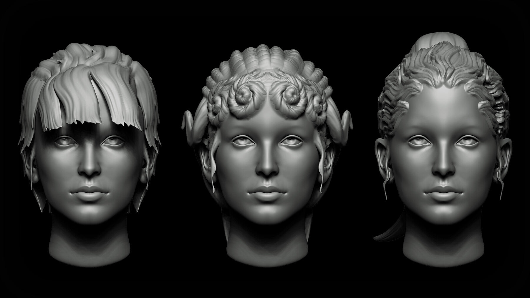 Zbrush + Blender - 20 Female Hair VDM Brush