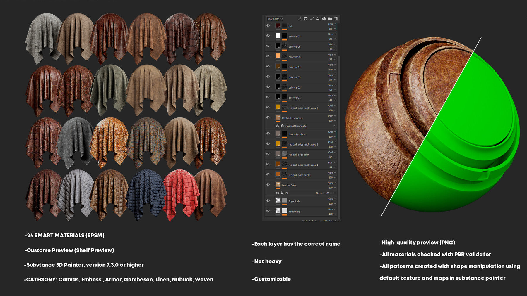 Medieval Fabric & Leather Smart Materials for Substance 3D Painter