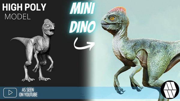 ZBrush Model: Mini Dino Model Poly ZTL & FBX