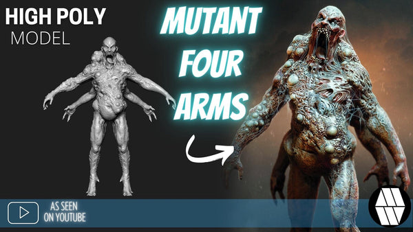 ZBrush Model: Mutant Four Arms High Poly ZTL & FBX