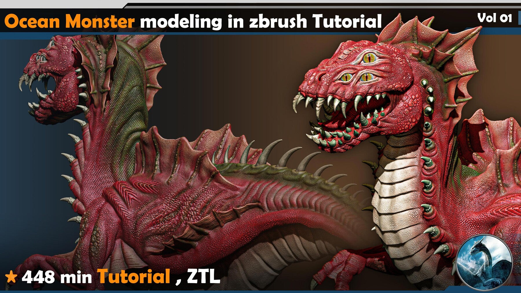 Ocean Monster modeling in zbrush Tutorial Vol 01