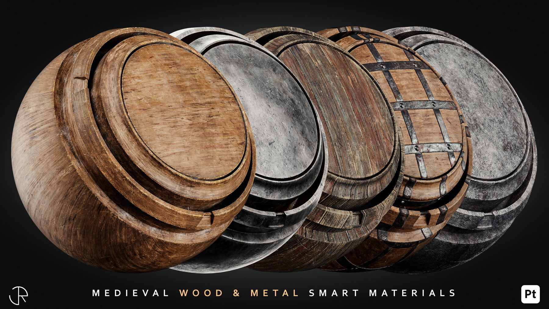 Medieval Wood & Metal Smart Materials for Substance 3D Painter