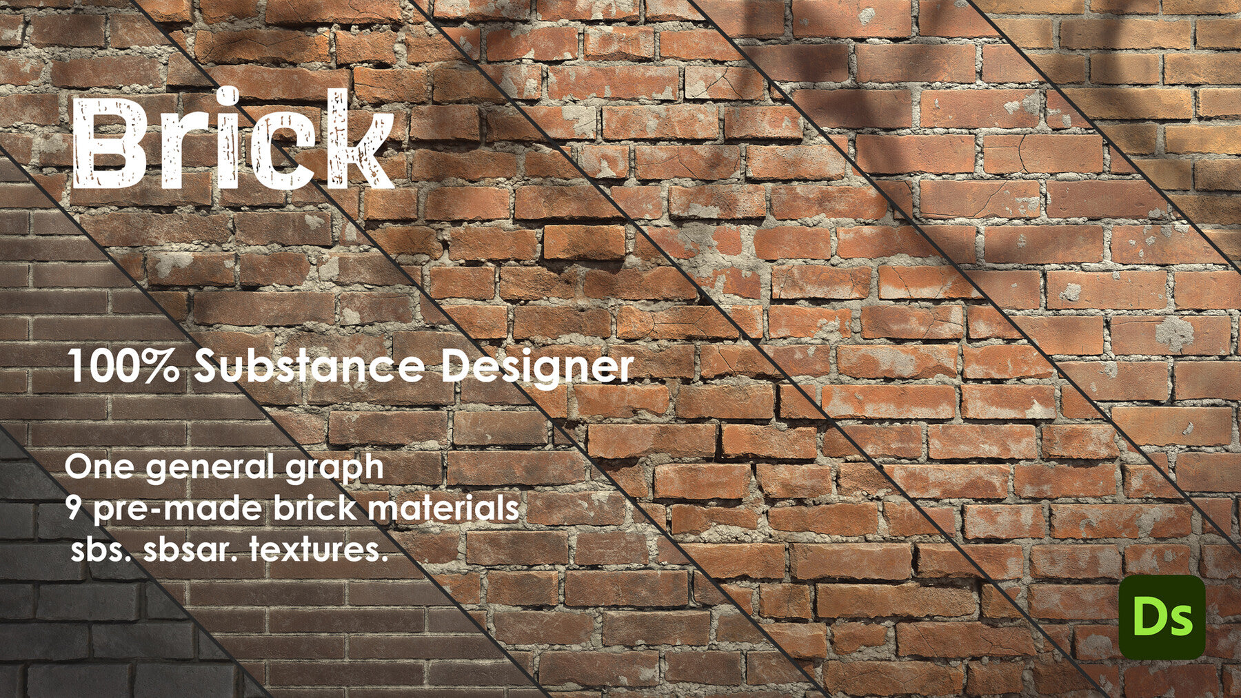 Customizable Bricks - 100% Substance Designer - 9 pre-made materials