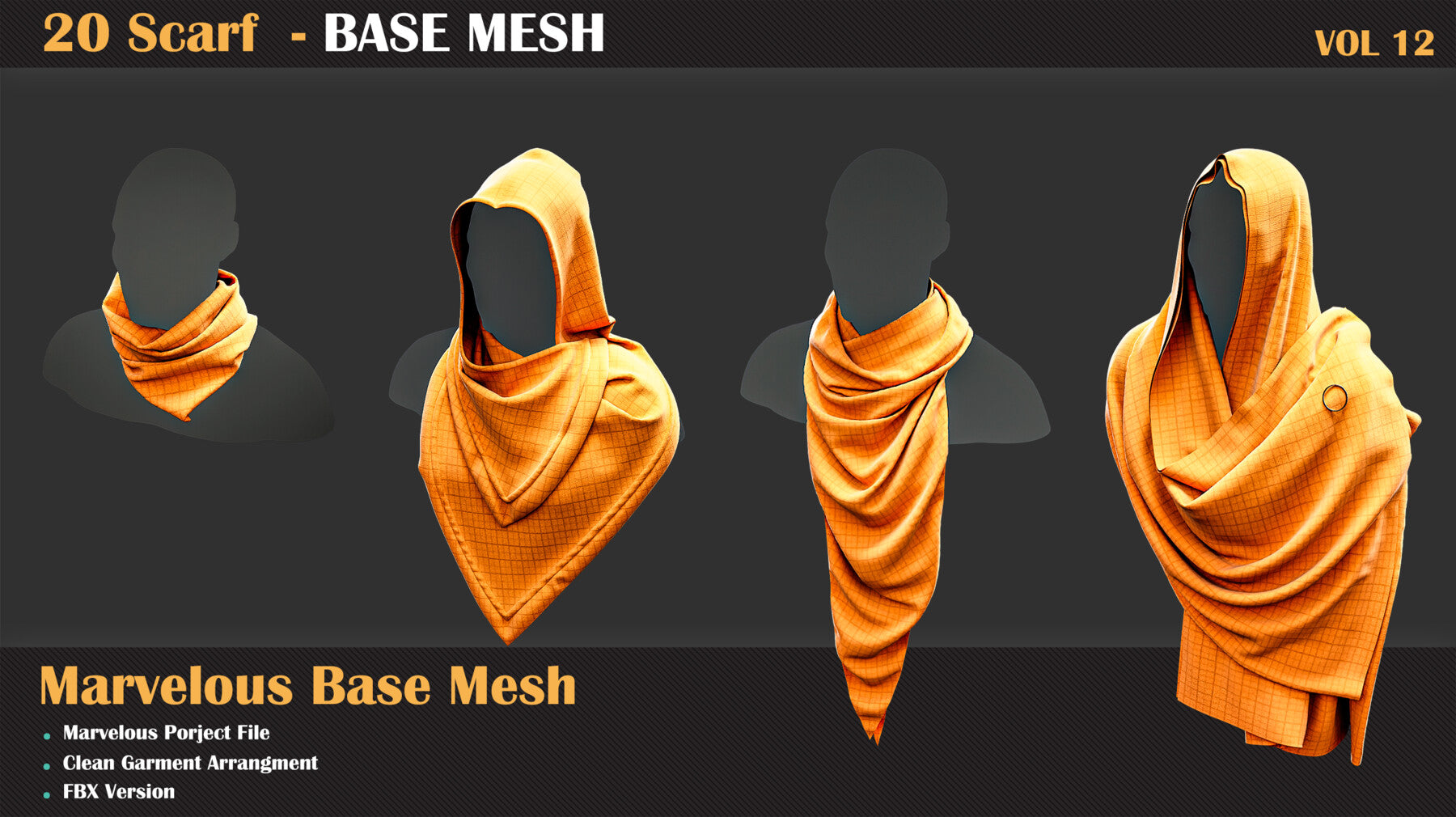 20 Scarf BASE MESH - VOL 12