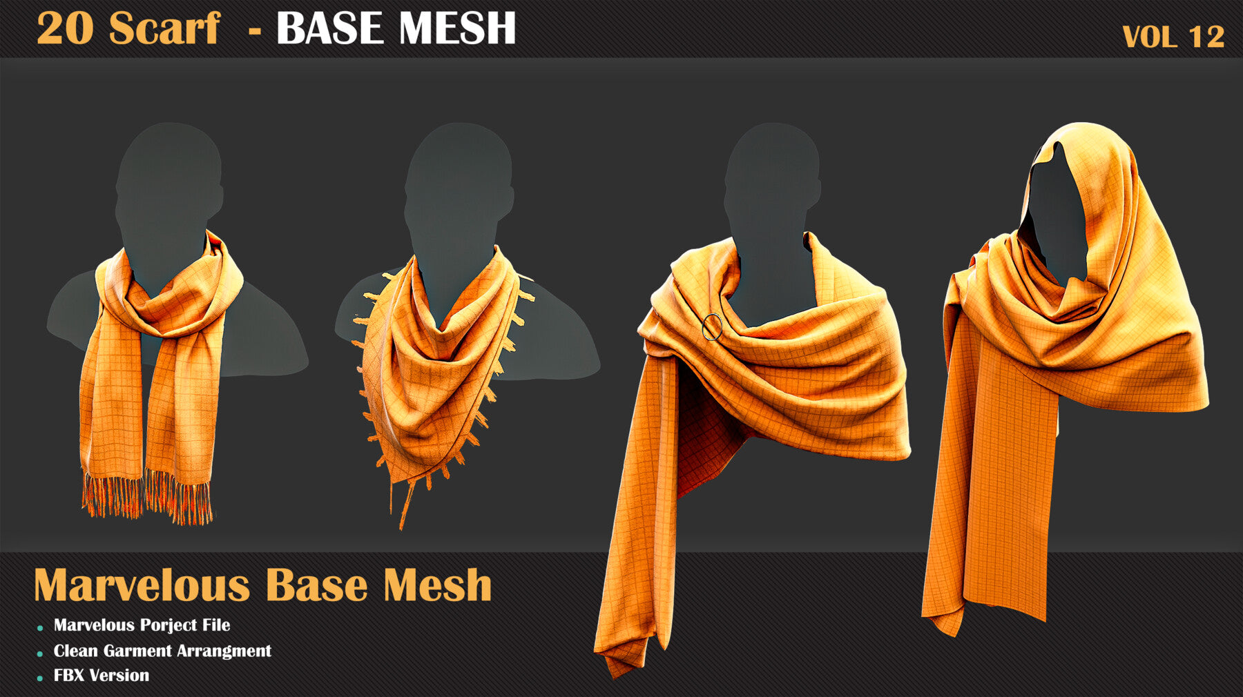 20 Scarf BASE MESH - VOL 12