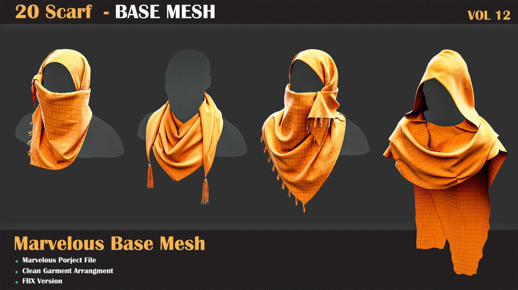 20 Scarf BASE MESH - VOL 12