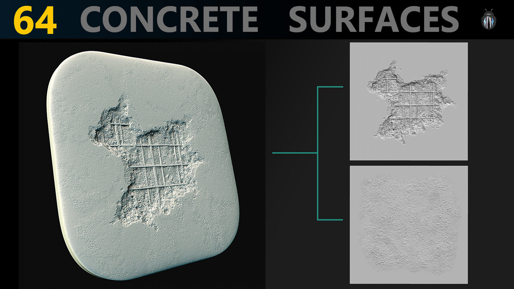 Concrete Surfaces 4K Brushes and Alpha Pack