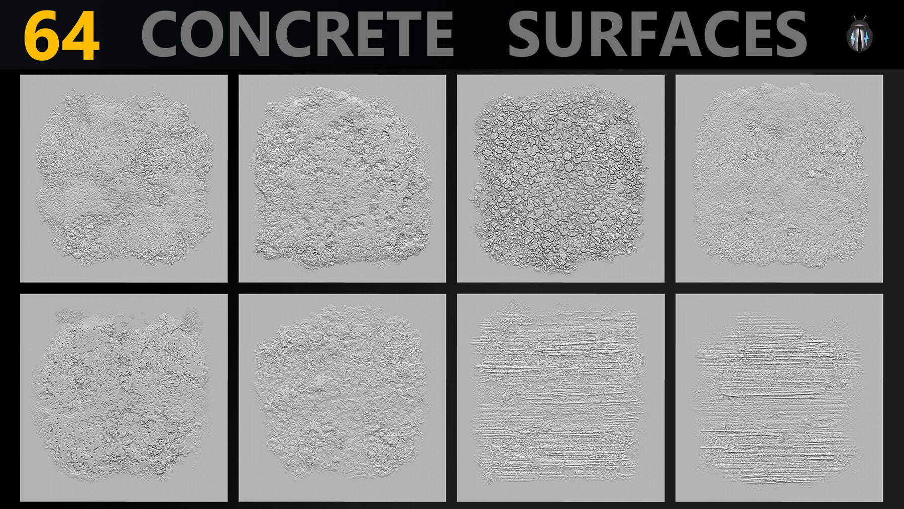 Concrete Surfaces 4K Brushes and Alpha Pack