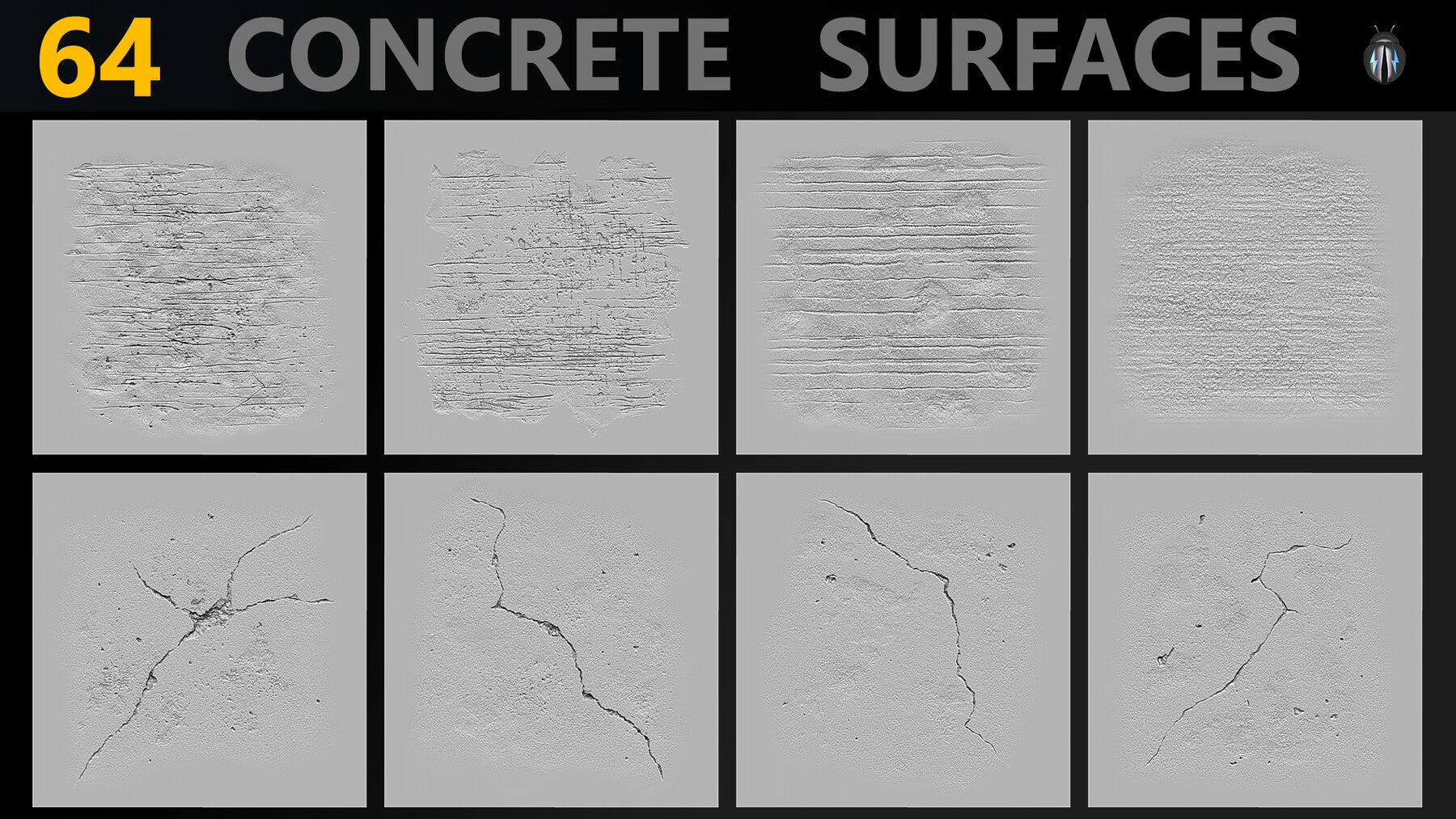 Concrete Surfaces 4K Brushes and Alpha Pack