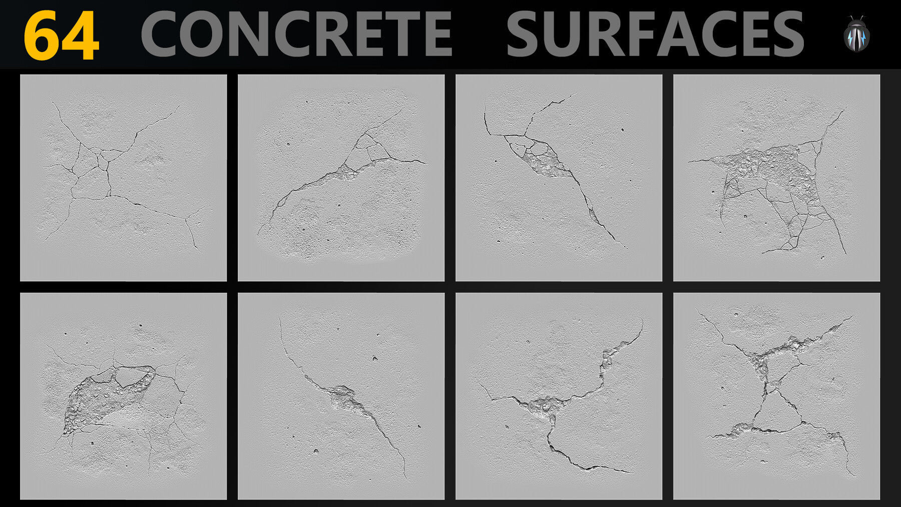 Concrete Surfaces 4K Brushes and Alpha Pack