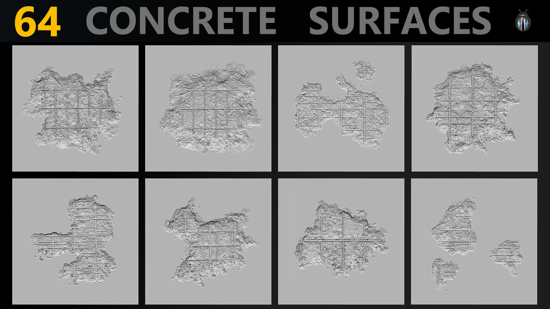 Concrete Surfaces 4K Brushes and Alpha Pack