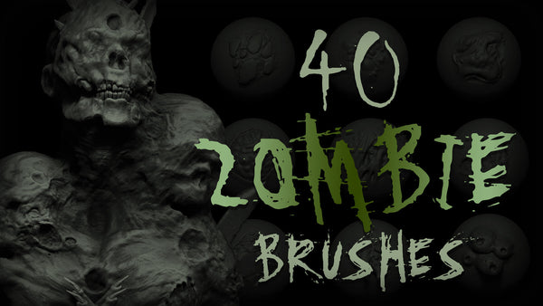 Zbrush + Blender - 40 Zombie VDM Brush