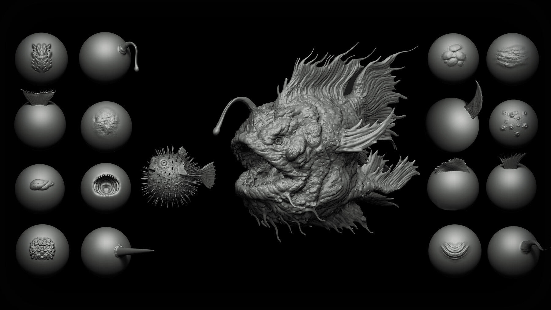 Zbrush + Blender - 40 Sea Creatures VDM Brush