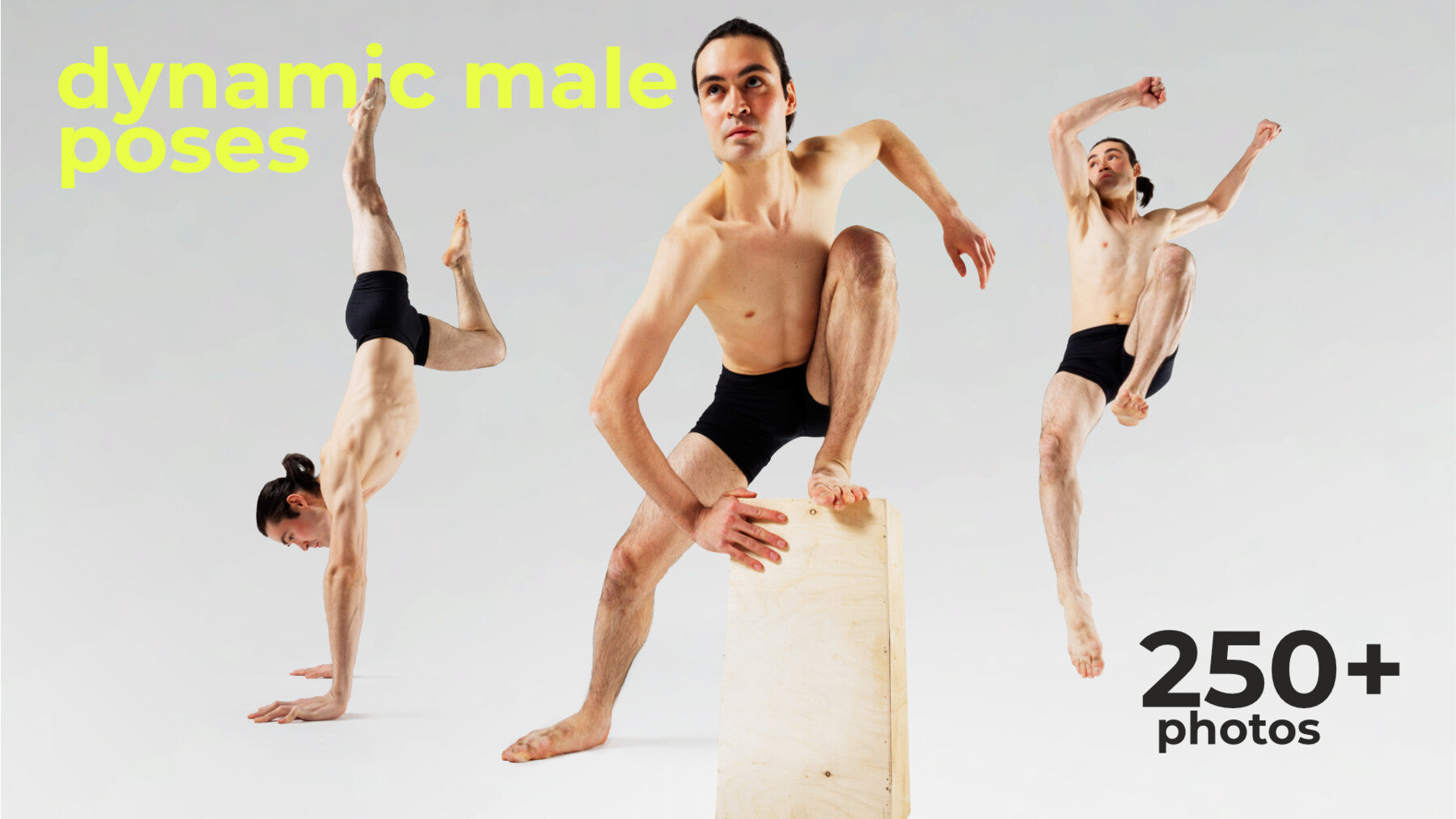 250+ Dynamic Male Wide-Angle Poses - Reference Image