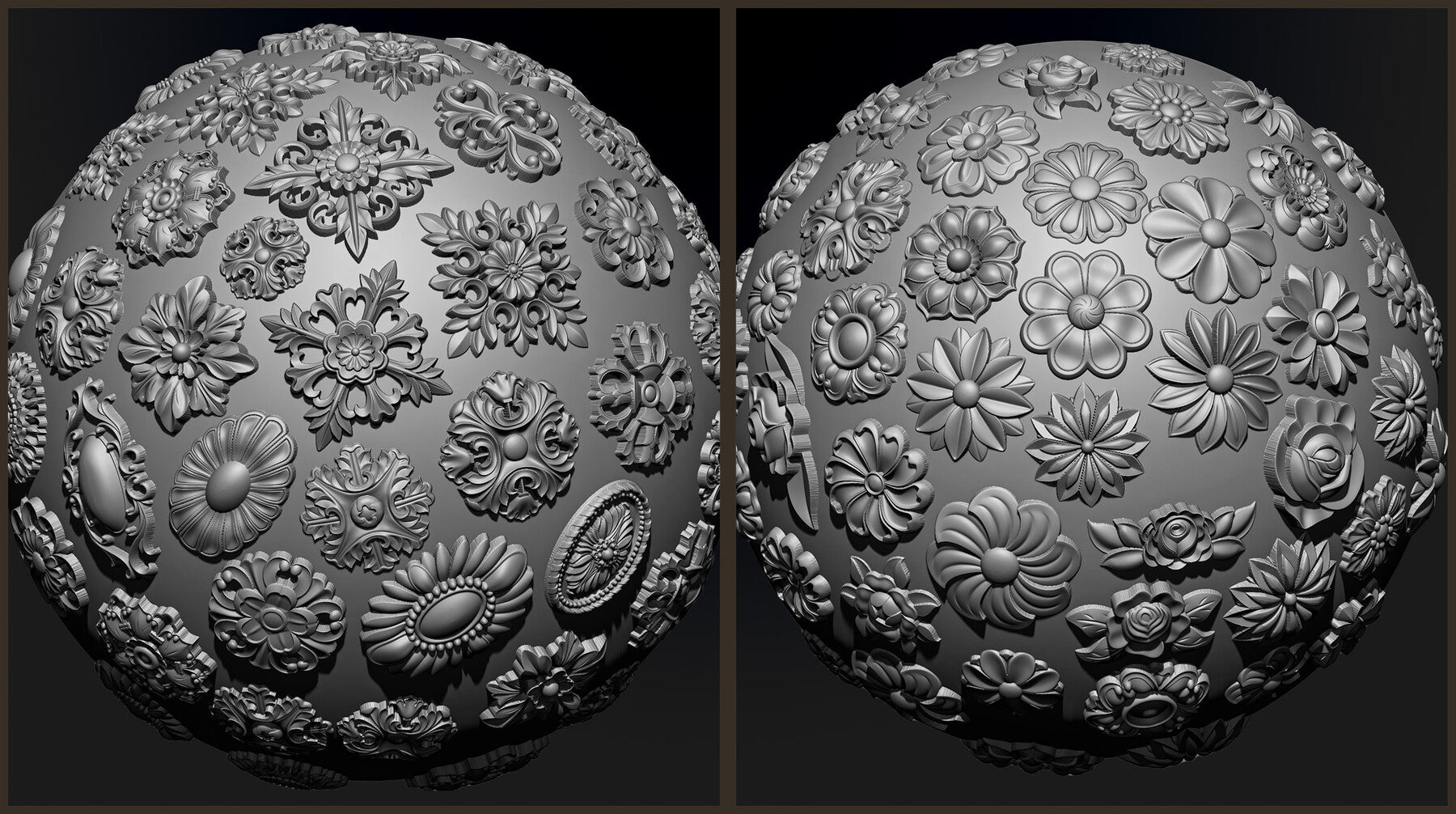 180 Ornament Brushes, 4K Alphas and 3D Models, Vol.04