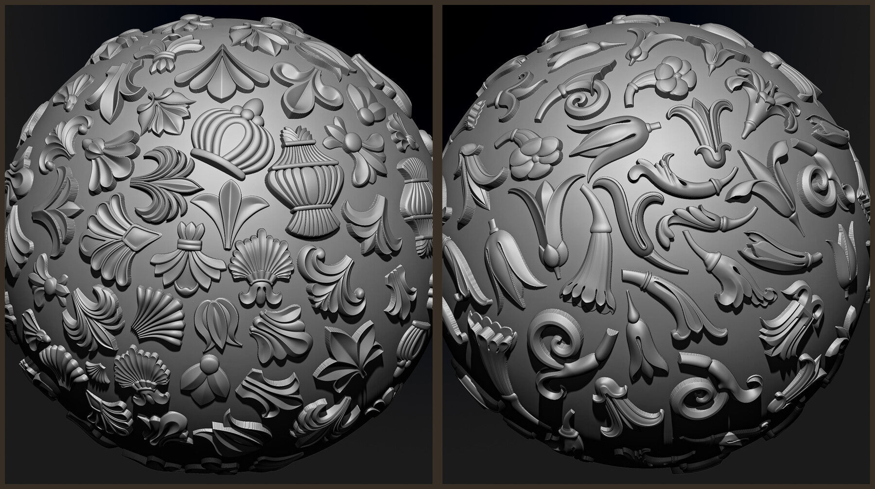 180 Ornament Brushes, 4K Alphas and 3D Models, Vol.04