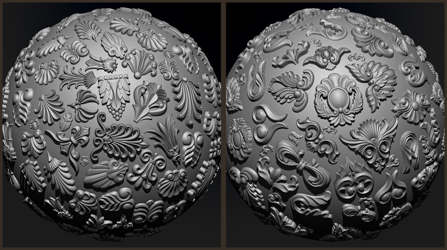 180 Ornament Brushes, 4K Alphas and 3D Models, Vol.04