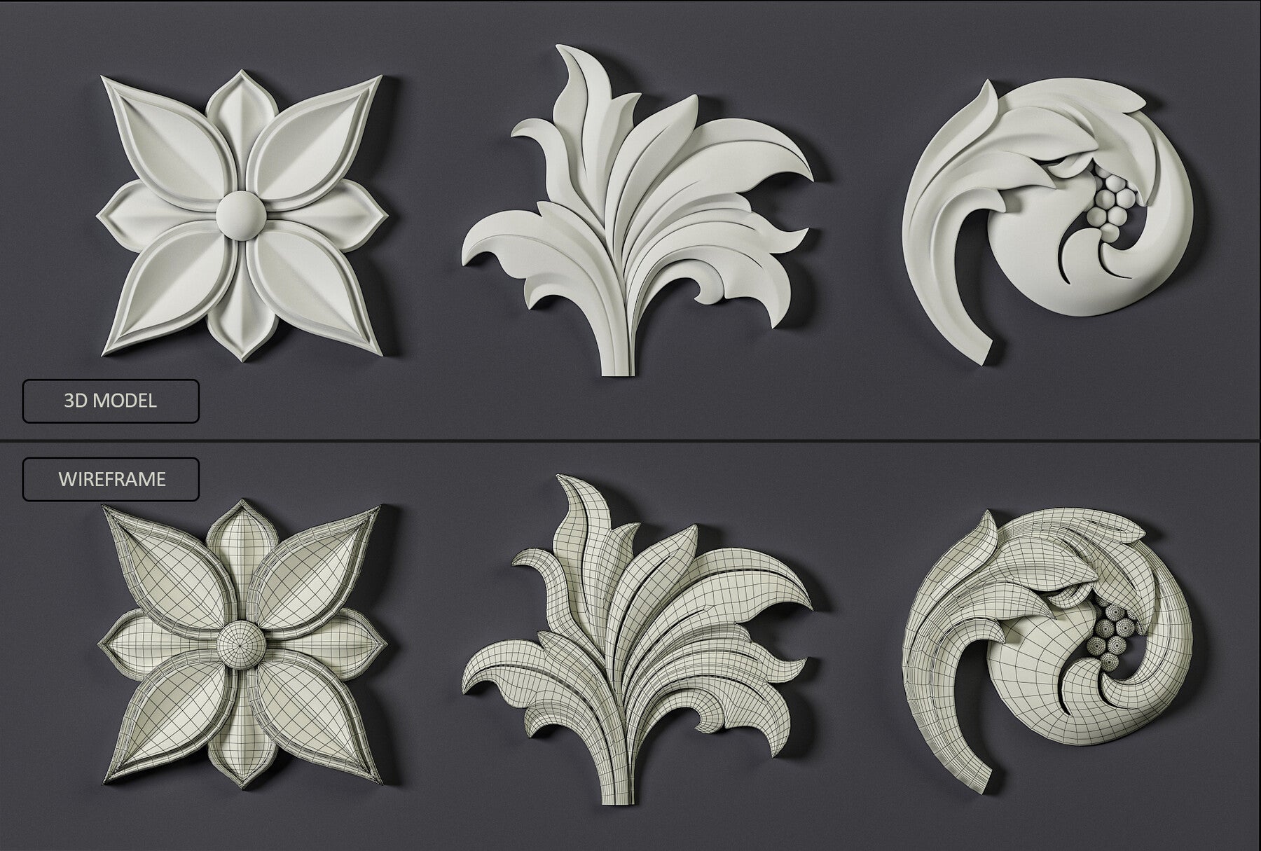 180 Ornament Brushes, 4K Alphas and 3D Models, Vol.04