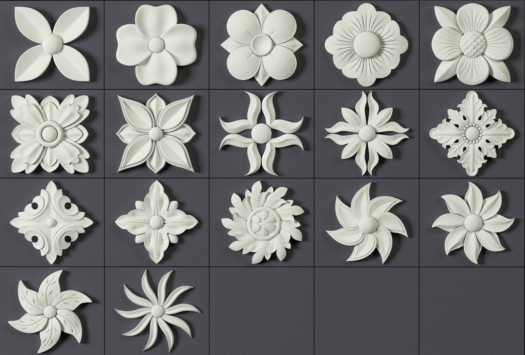 180 Ornament Brushes, 4K Alphas and 3D Models, Vol.04