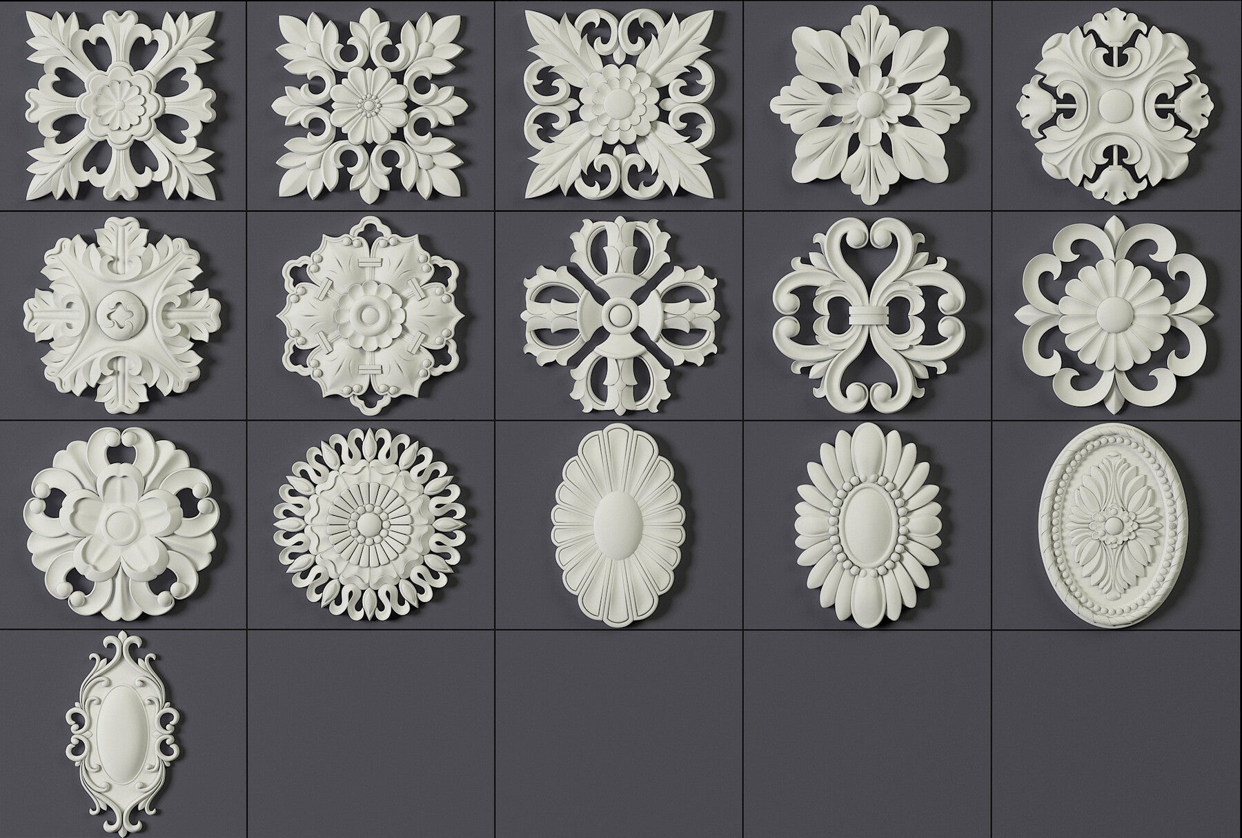 180 Ornament Brushes, 4K Alphas and 3D Models, Vol.04