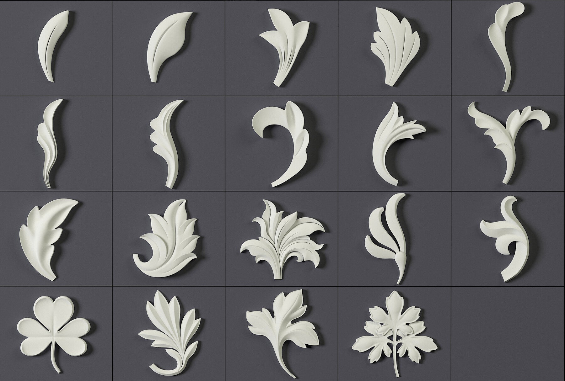 180 Ornament Brushes, 4K Alphas and 3D Models, Vol.04