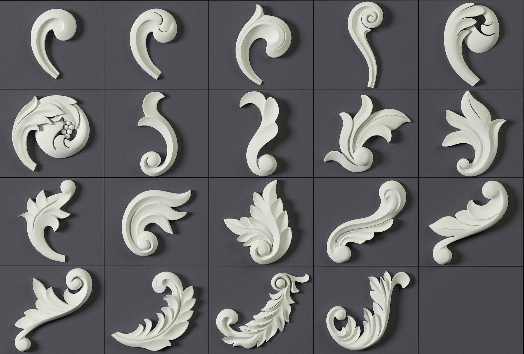 180 Ornament Brushes, 4K Alphas and 3D Models, Vol.04