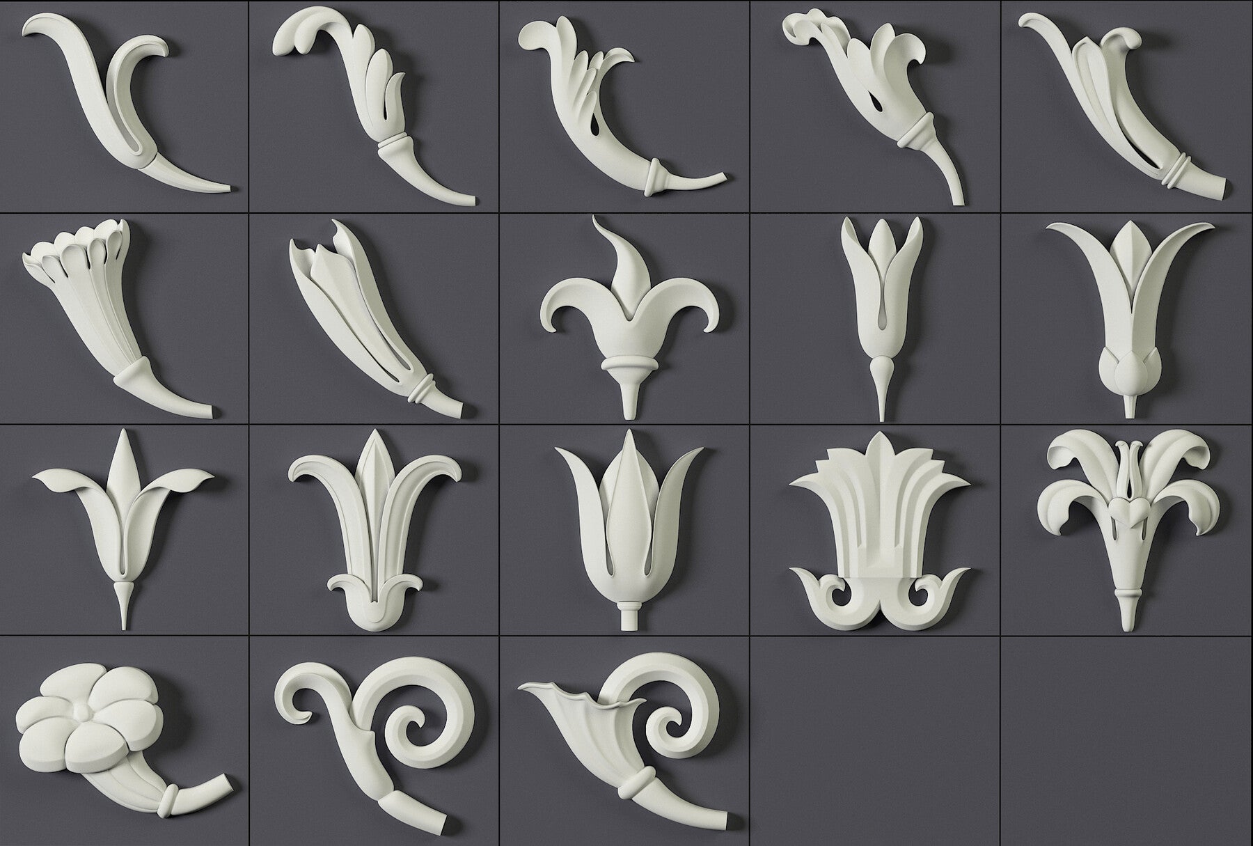 180 Ornament Brushes, 4K Alphas and 3D Models, Vol.04