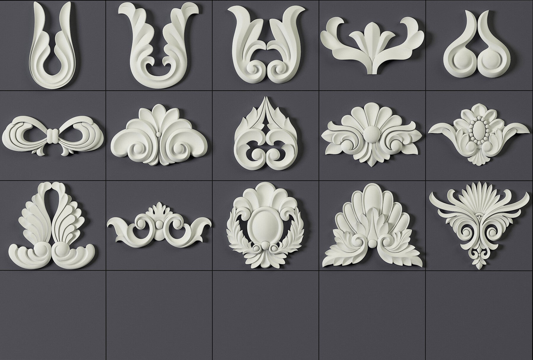 180 Ornament Brushes, 4K Alphas and 3D Models, Vol.04