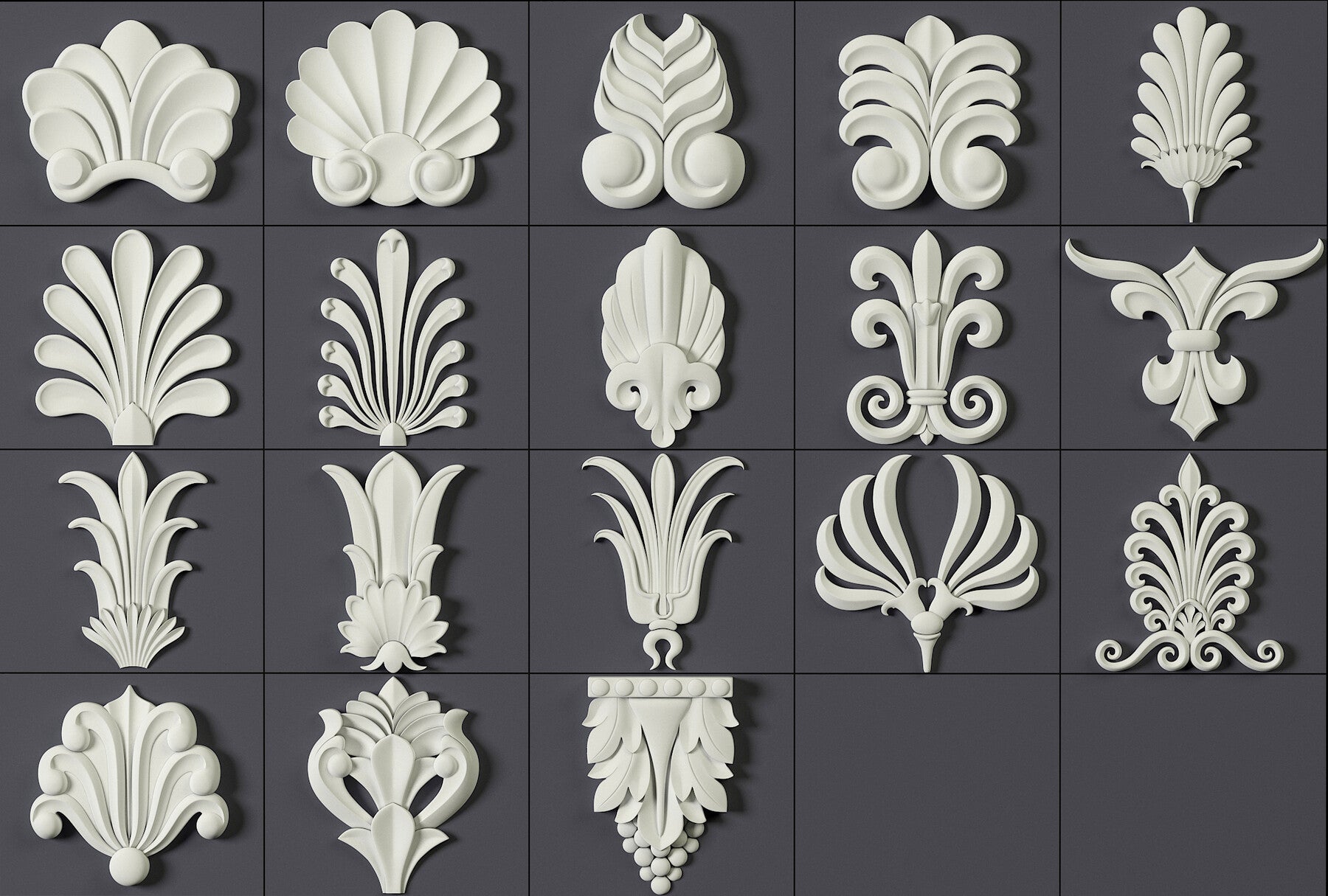 180 Ornament Brushes, 4K Alphas and 3D Models, Vol.04