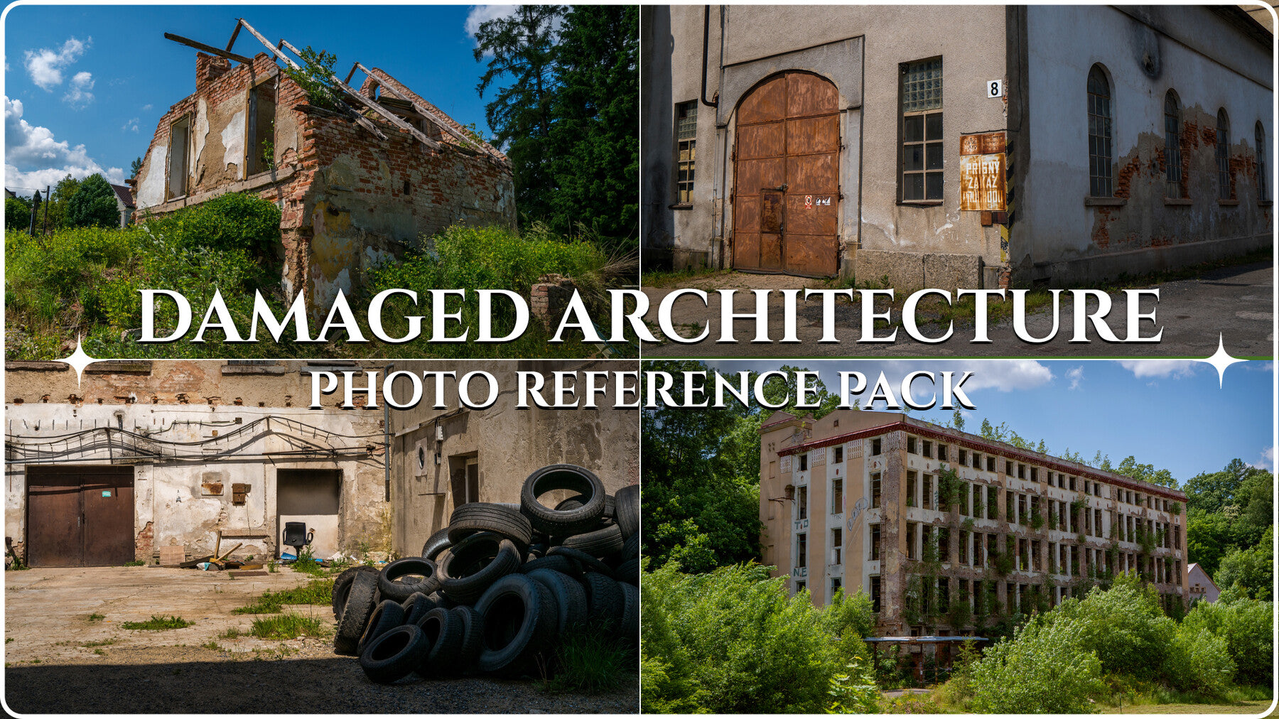 Damaged Architecture Photo Reference Pack For Artists 513 JPEGs