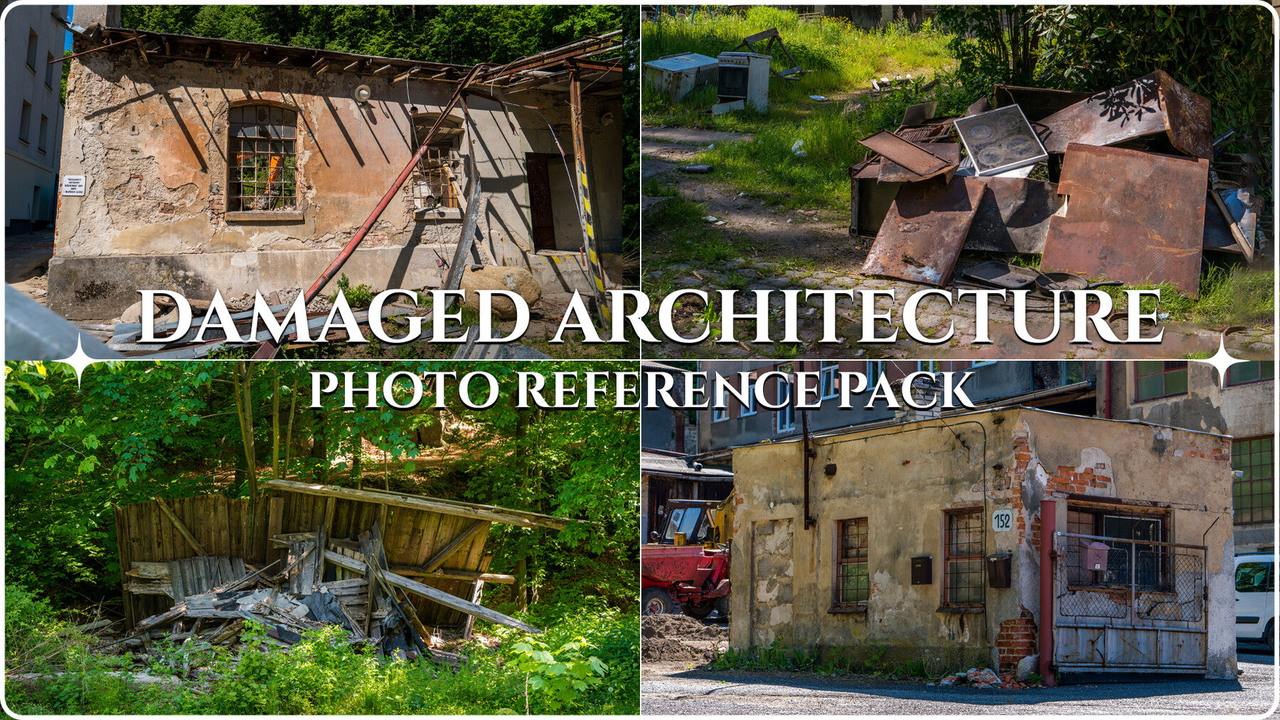 Damaged Architecture Photo Reference Pack For Artists 513 JPEGs