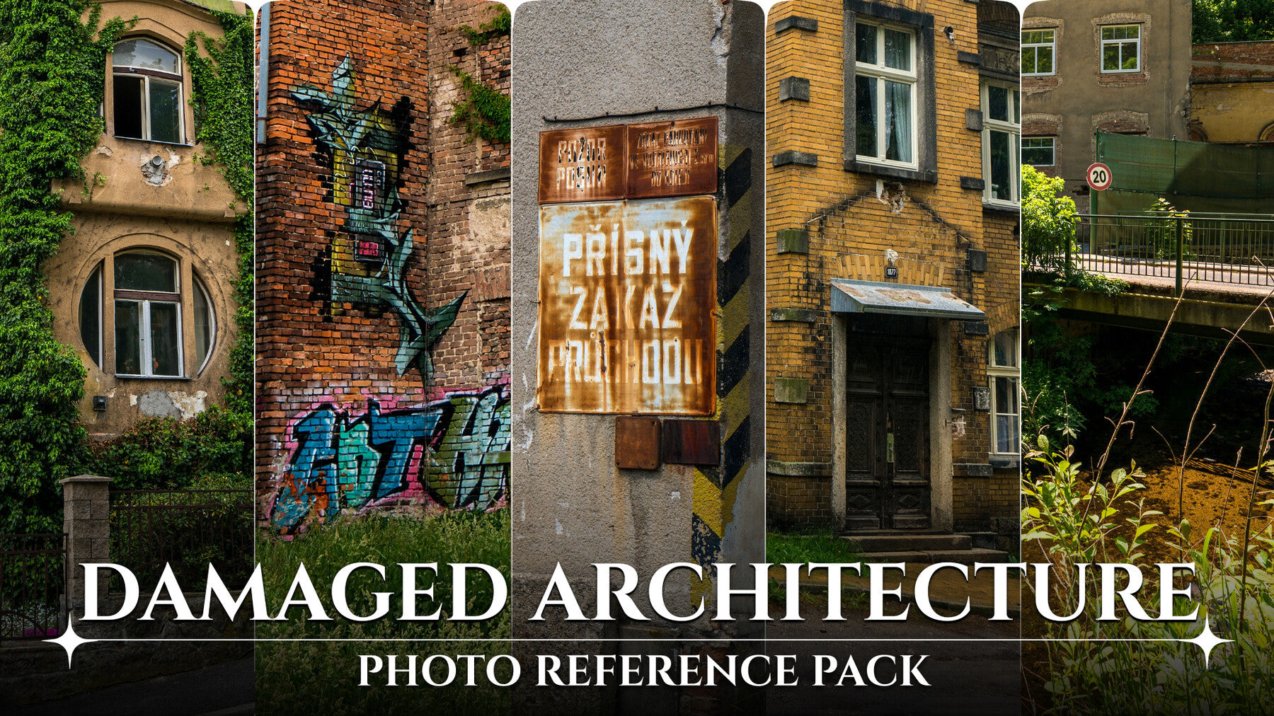 Damaged Architecture Photo Reference Pack For Artists 513 JPEGs