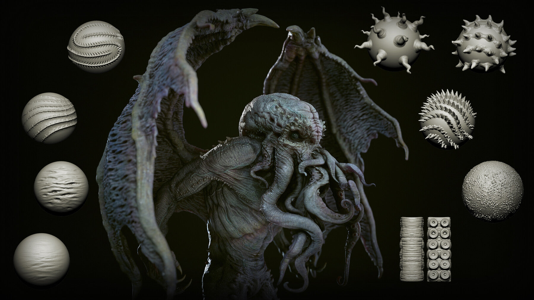 Zbrush + Blender - 45 Cthulhu Creature Brush