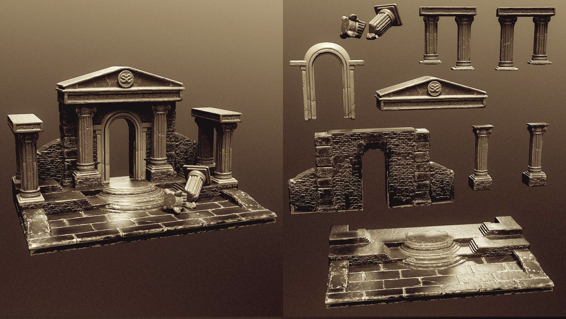 Dioramas - 15 modular figurine bases environment kits