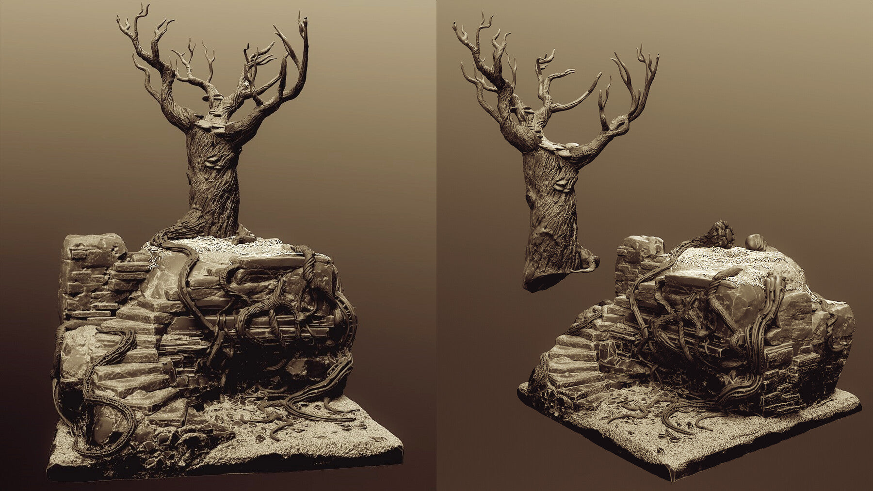 Dioramas - 15 modular figurine bases environment kits