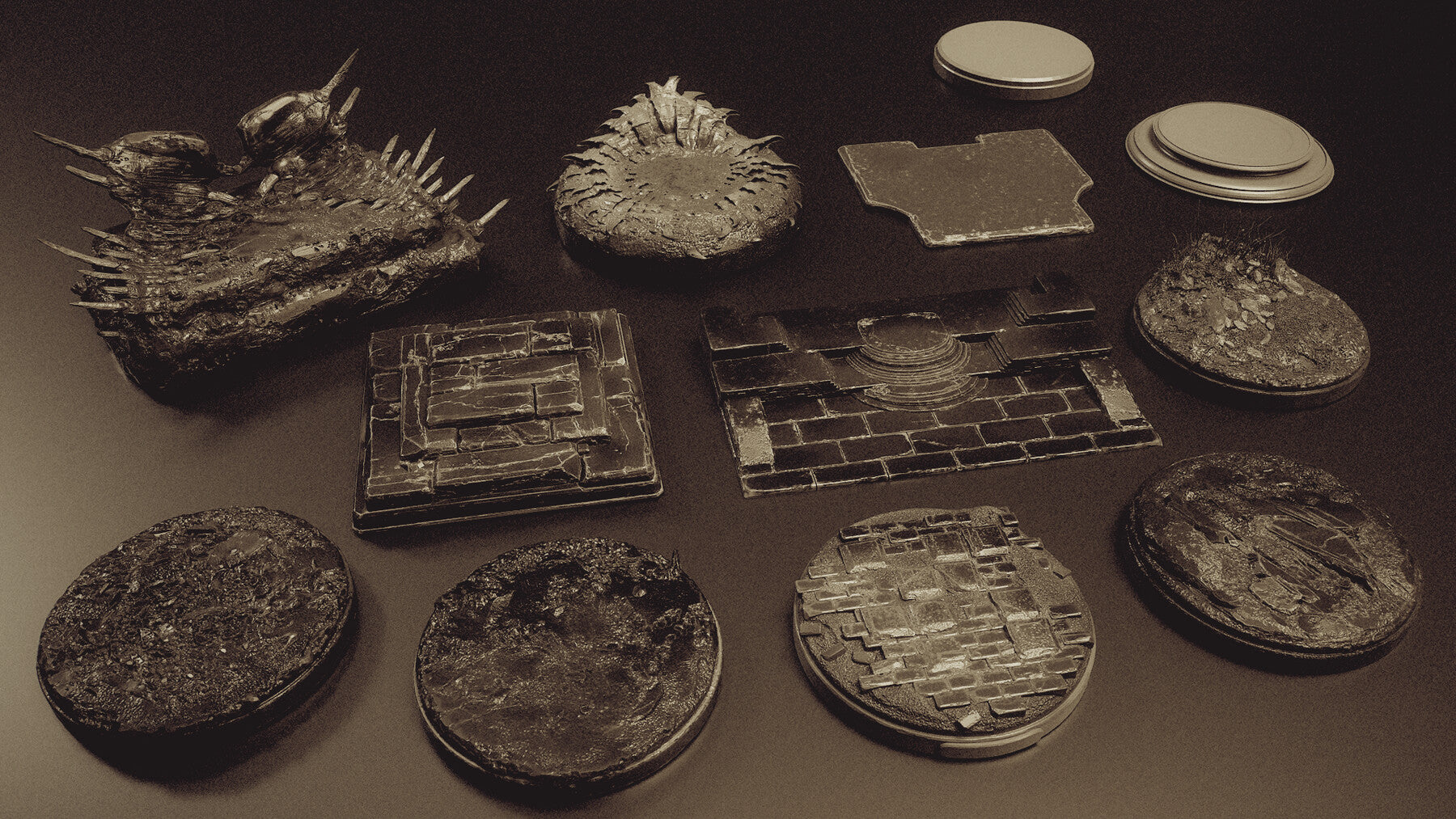 Dioramas - 15 modular figurine bases environment kits