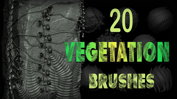 Zbrush - 20 Vegetation Nature Brushes Pack