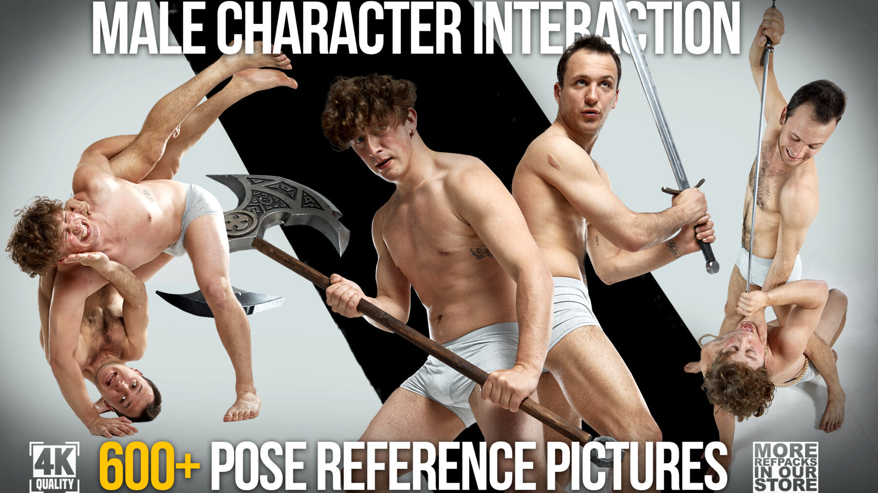 600+ Male Character Interaction Reference Pictures