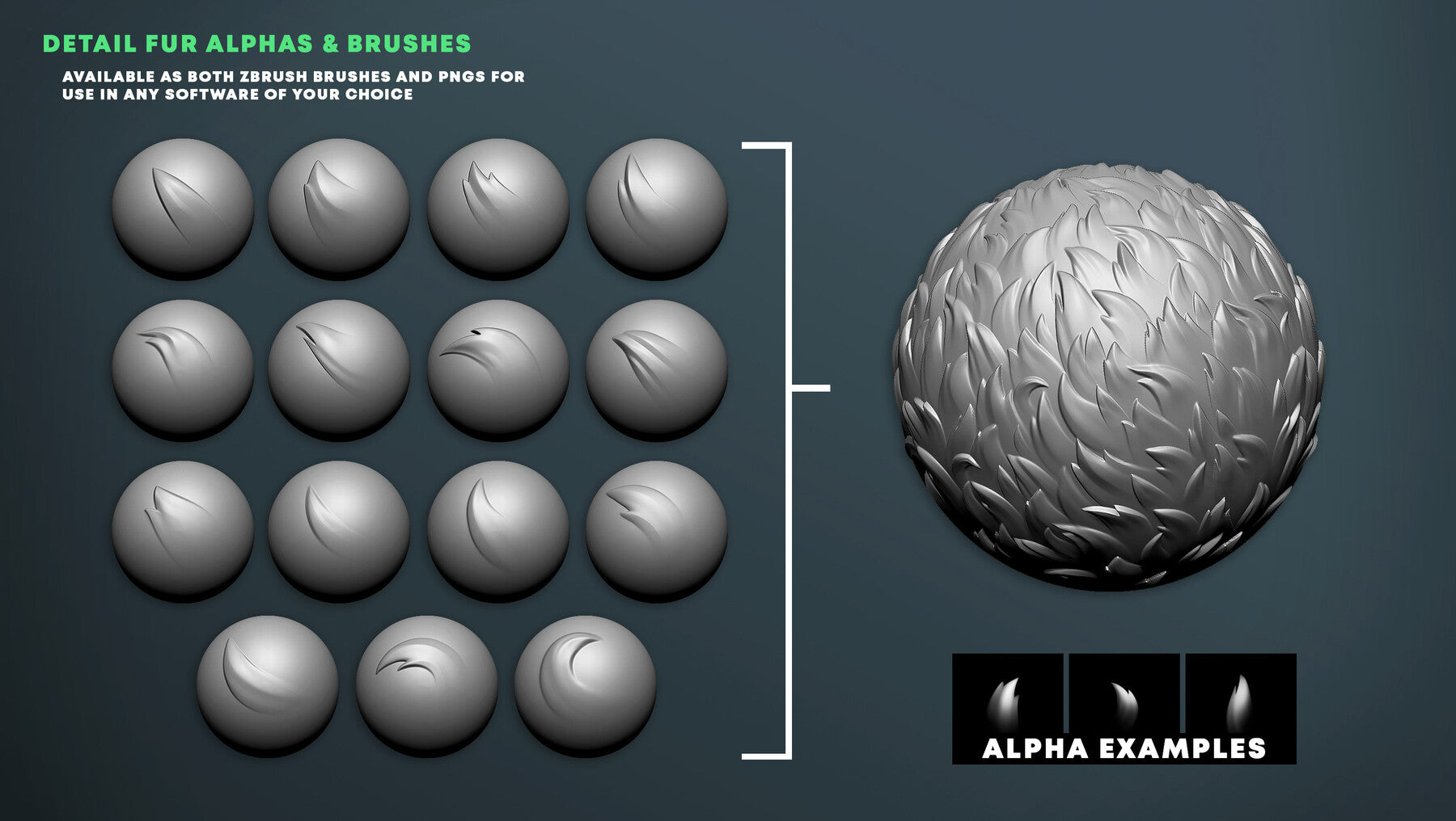 30 Stylized Fur Alphas & Brushes