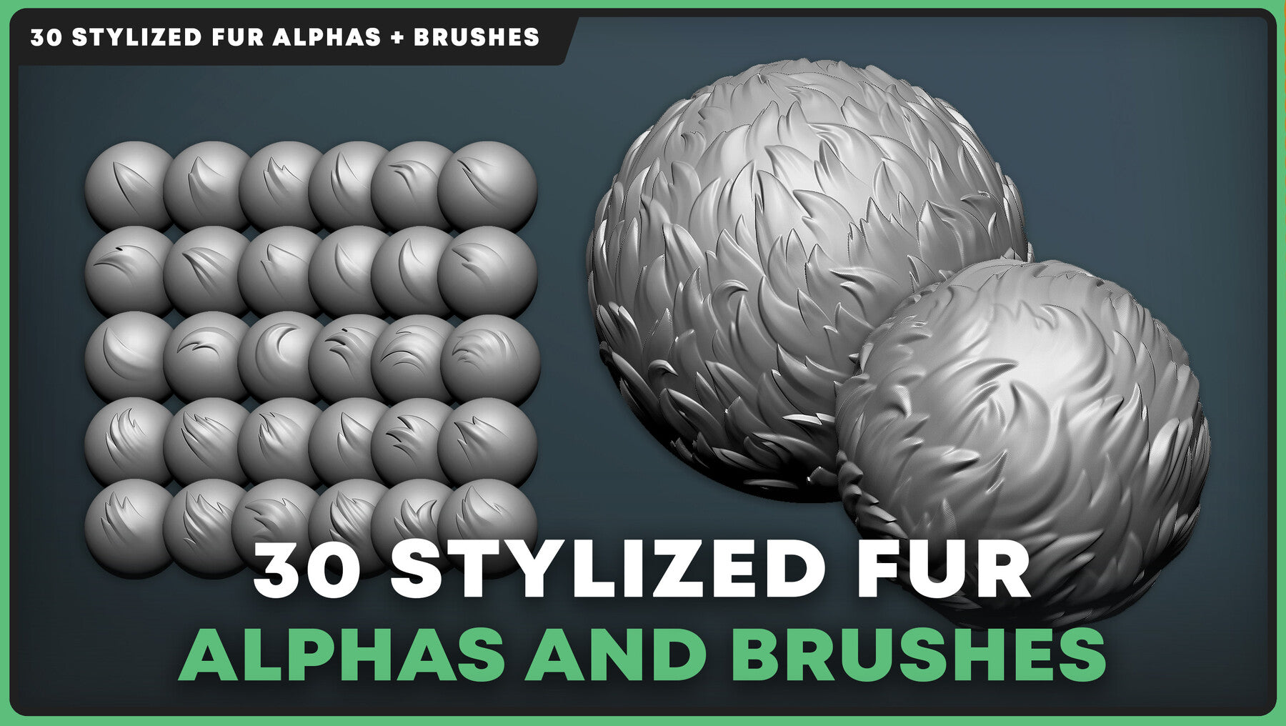 30 Stylized Fur Alphas & Brushes