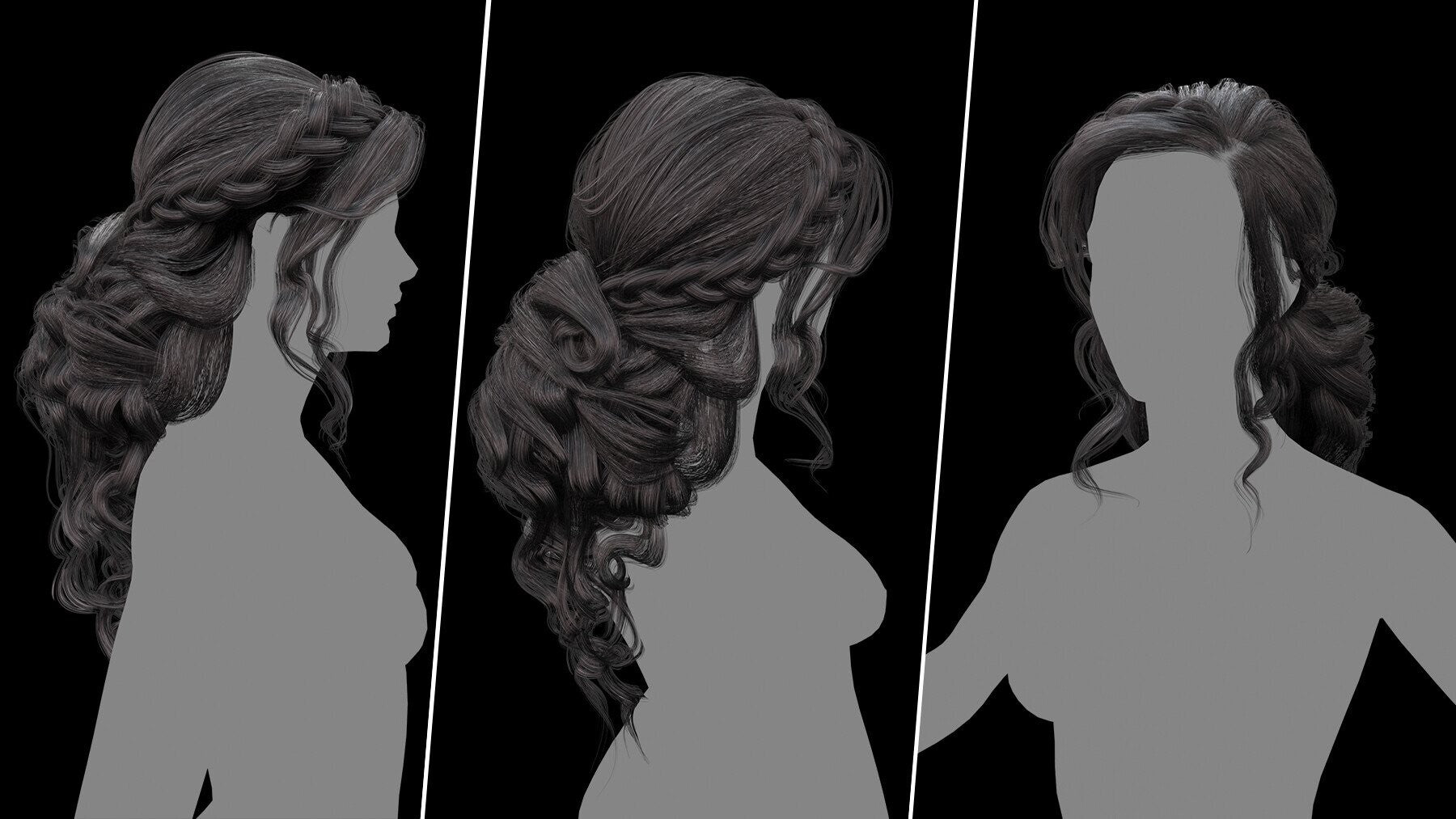 Alma Advanced Hair Cards V2 Low Poly Version ( Male And Female ) 30 Hair Cards