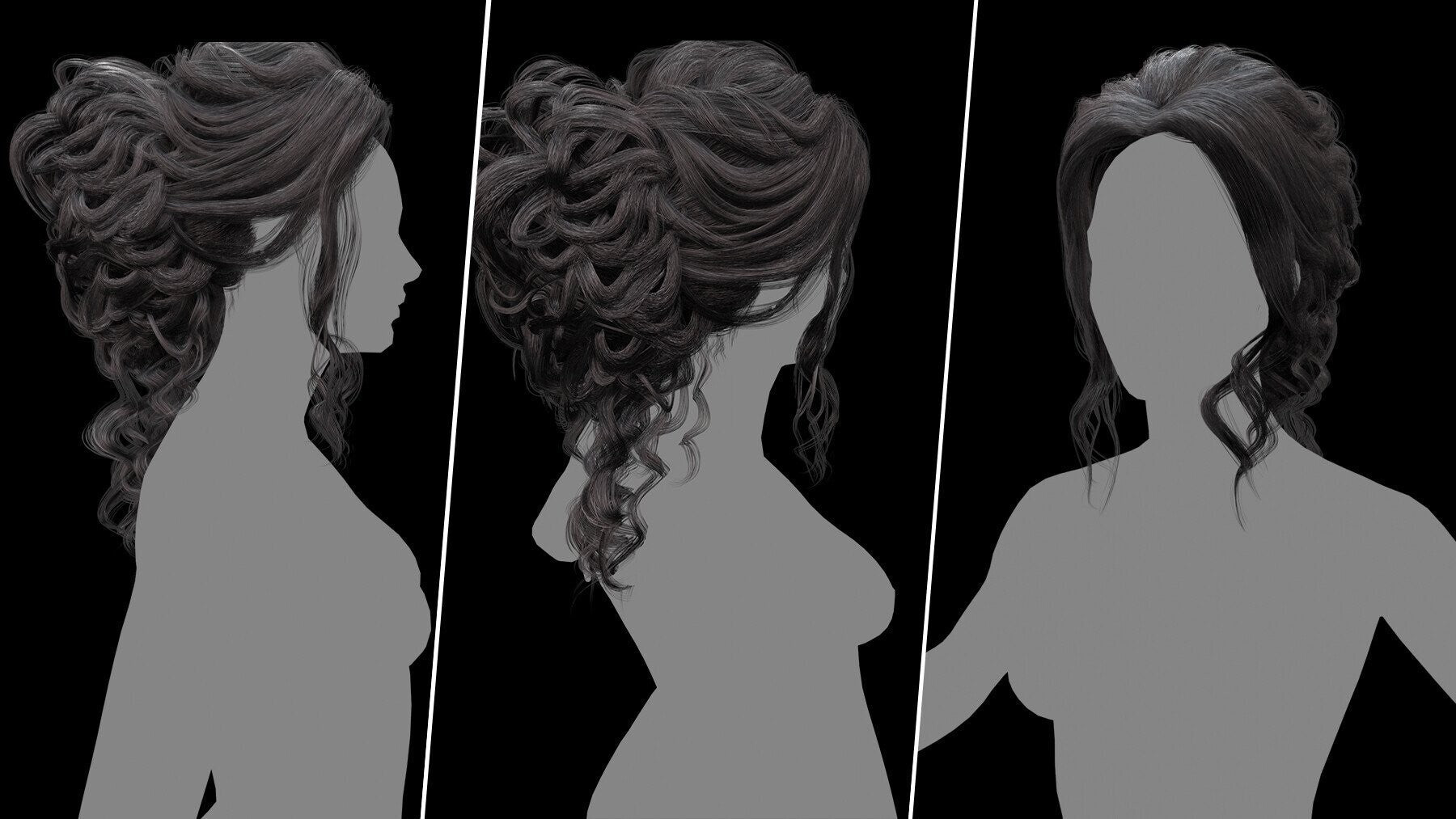 Alma Advanced Hair Cards V2 Low Poly Version ( Male And Female ) 30 Hair Cards