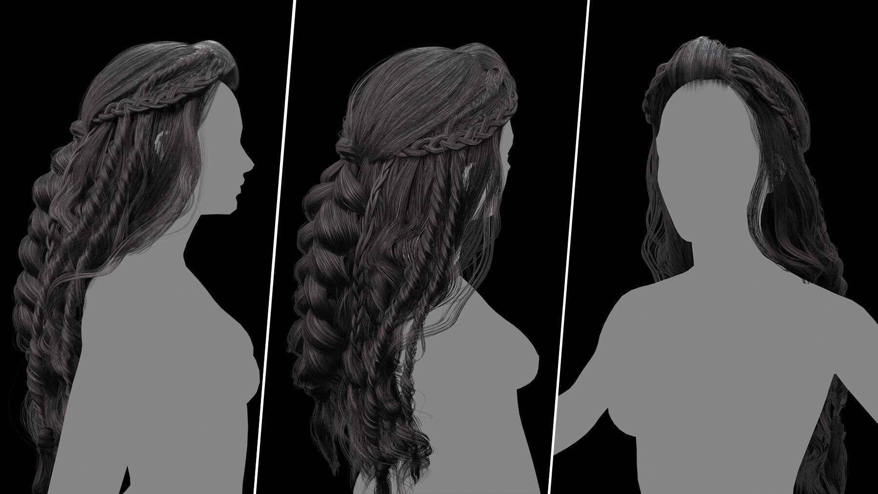 Alma Advanced Hair Cards V2 Low Poly Version ( Male And Female ) 30 Hair Cards