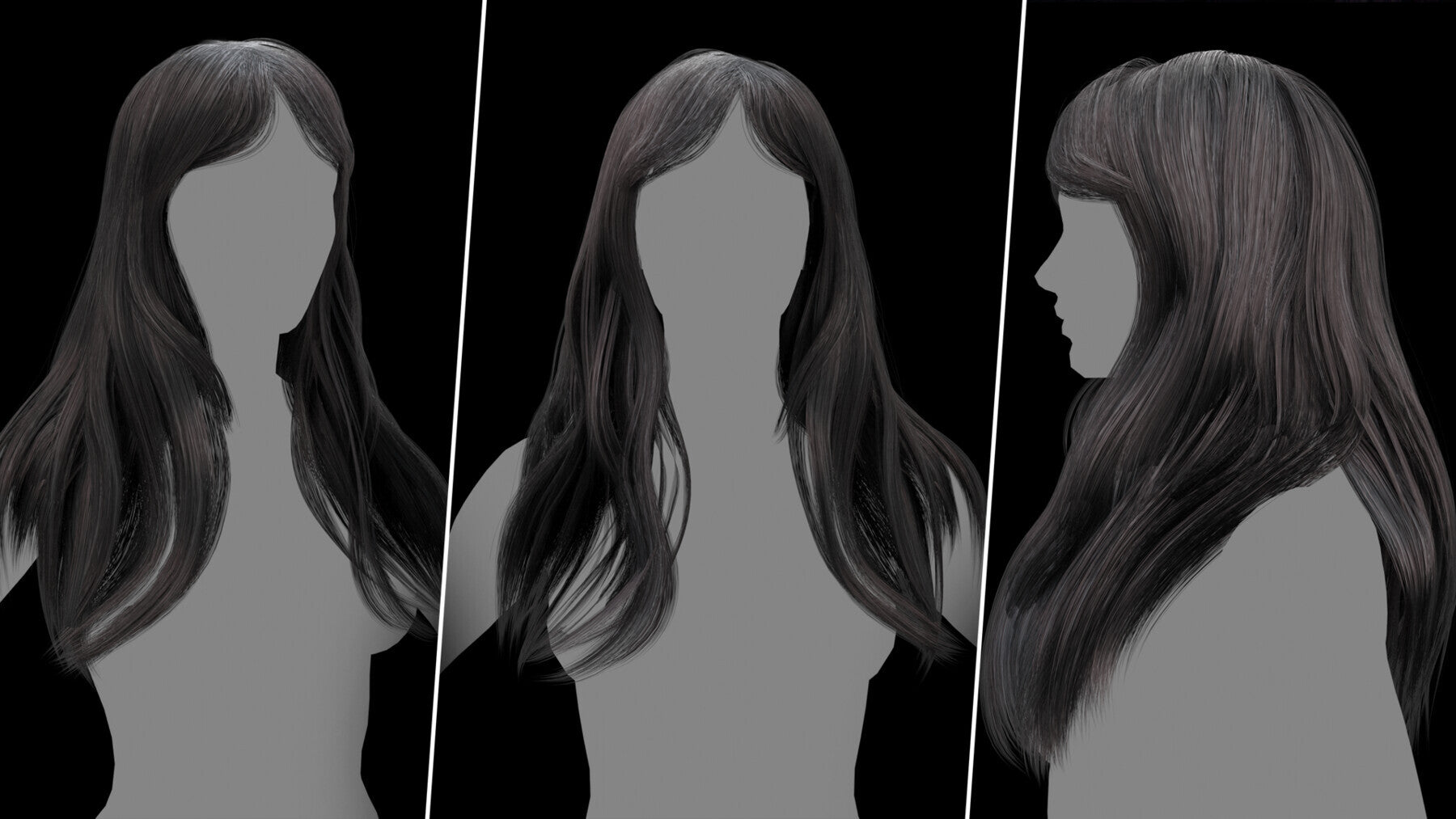 Alma Advanced Hair Cards V2 Low Poly Version ( Male And Female ) 30 Hair Cards