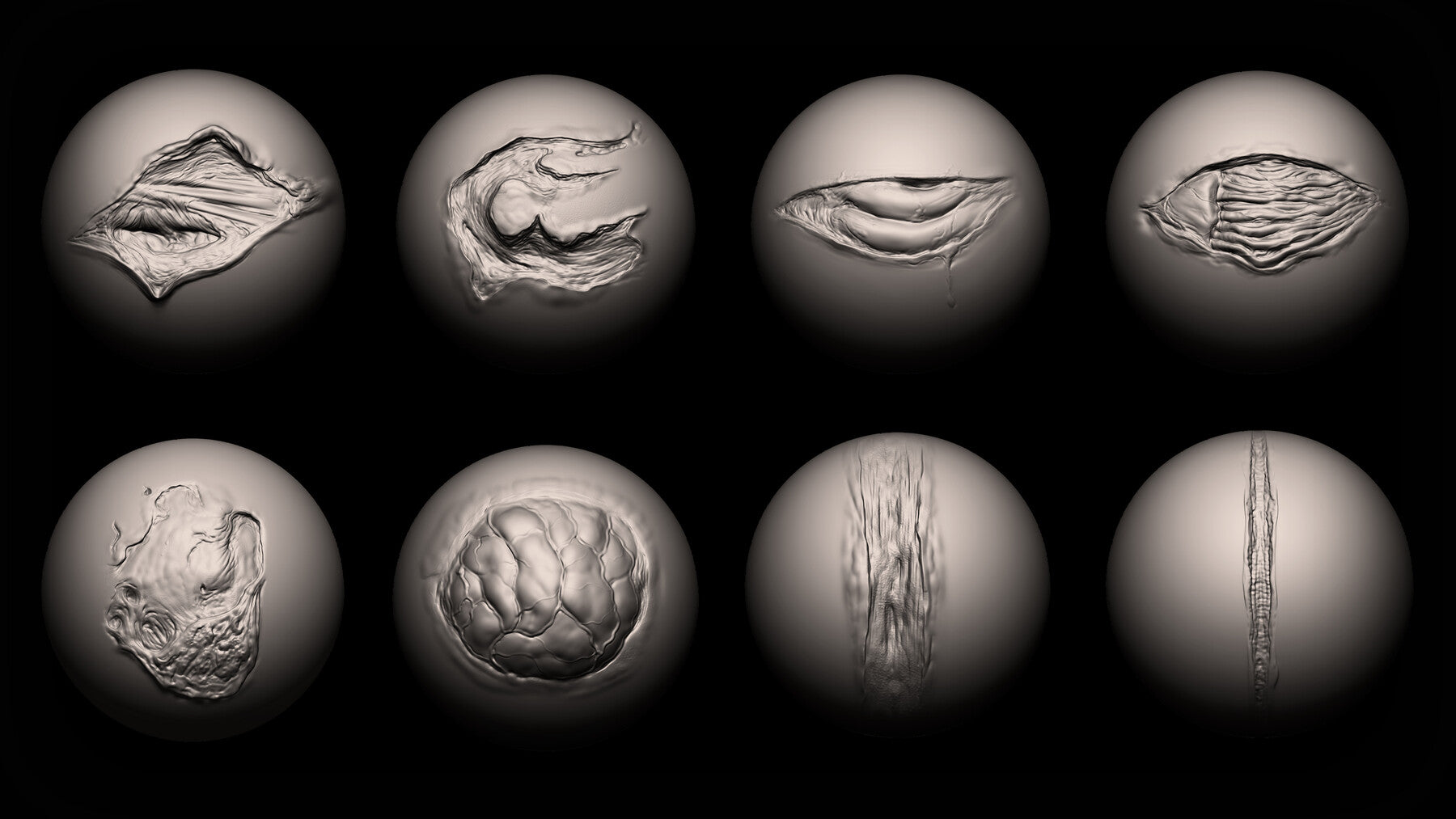 Zbrush + Blender - 40 Open Wounds VDM Brush