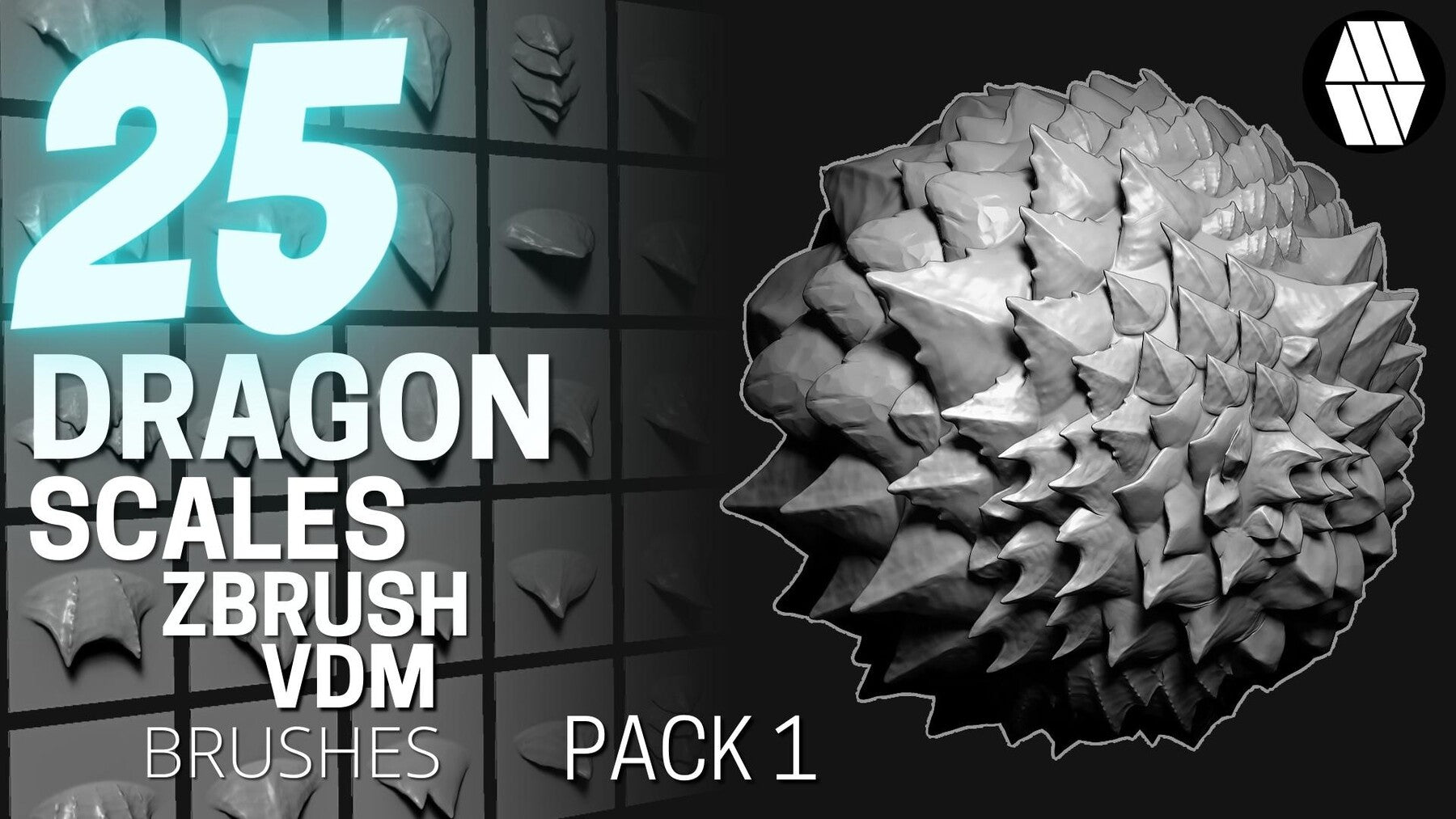 50 DRAGON SCALE VDM BRUSHES - Custom made Brushes to use in ZBrush